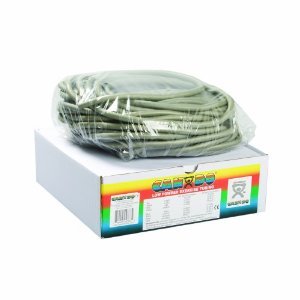 Cando Low Powder Exercise Resistance Bands - Silver, 100 ft Roll (Box of 1) - Perfect for Home Workouts, Physical Therapy & Strength Training