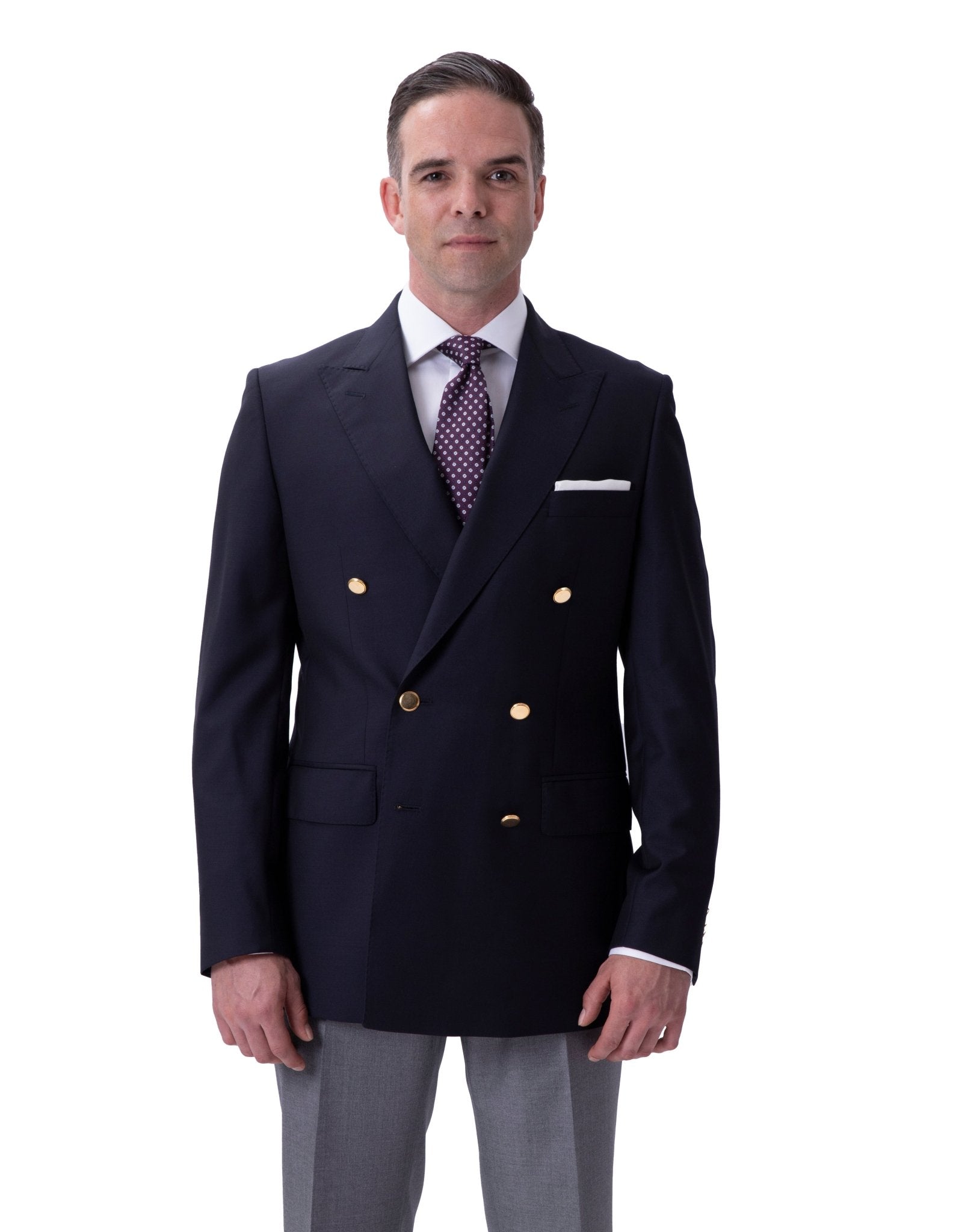 Ermenegildo Zegna Travel Fabric Twill Wool Blazer for Men - Navy Blue Slim Fit Business Suit Jacket | Perfect for Office Wear, Business Meetings & Formal Events
