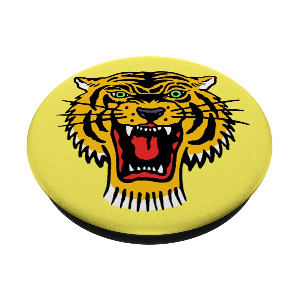 Japanese Tiger Tattoo Design PopSockets PopGrip - Interchangeable Phone Grip for iPhone, Samsung & Smartphones - Perfect for Gaming, Selfies & Daily Use