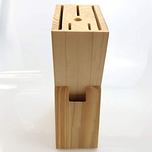 Premium Wooden Knife Block Set - 6-Slot Countertop Knife Holder with Built-in Scissors Slot | Kitchen Knife Organizer for Chefs & Home Cooks | Perfect for Countertop Storage & Safe Knife Display