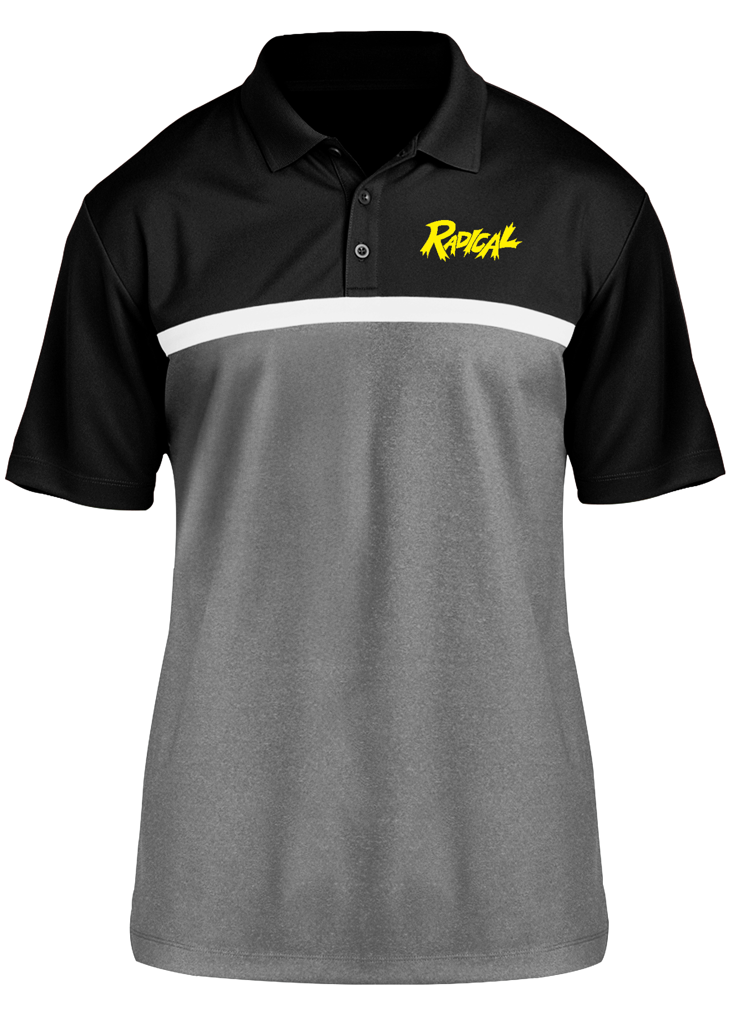 Radical Competitor Polo Shirt for Men - Black, White & Gray Colors - Perfect for Casual Wear, Office & Outdoor Activities