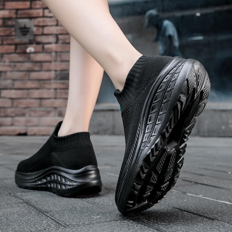 Women's Slip-On Walking Shoes - Lightweight Breathable Mesh Sneakers for Running, Tennis & Fitness | Non-Slip Comfort Sock Shoes | Perfect for Workouts, Travel & Everyday Wear