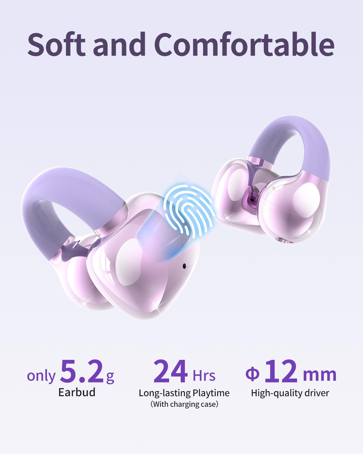 Open Ear Wireless Bluetooth Headphones with Mic - IPX5 Water-Resistant Air Conduction Headset for Running, Cycling, Driving & Outdoor Sports - Comfortable Clip-On Earbuds for Workouts, Commuting & Phone Calls