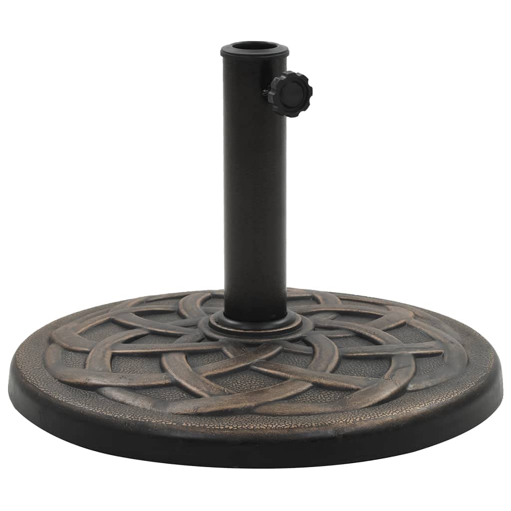 Heavy Duty 42 lbs Bronze Polyresin Patio Umbrella Base Stand - Weatherproof Outdoor Umbrella Weight for Garden, Lawn, Deck & Poolside - Perfect for Market Umbrellas, Cantilever Umbrellas and Parasols