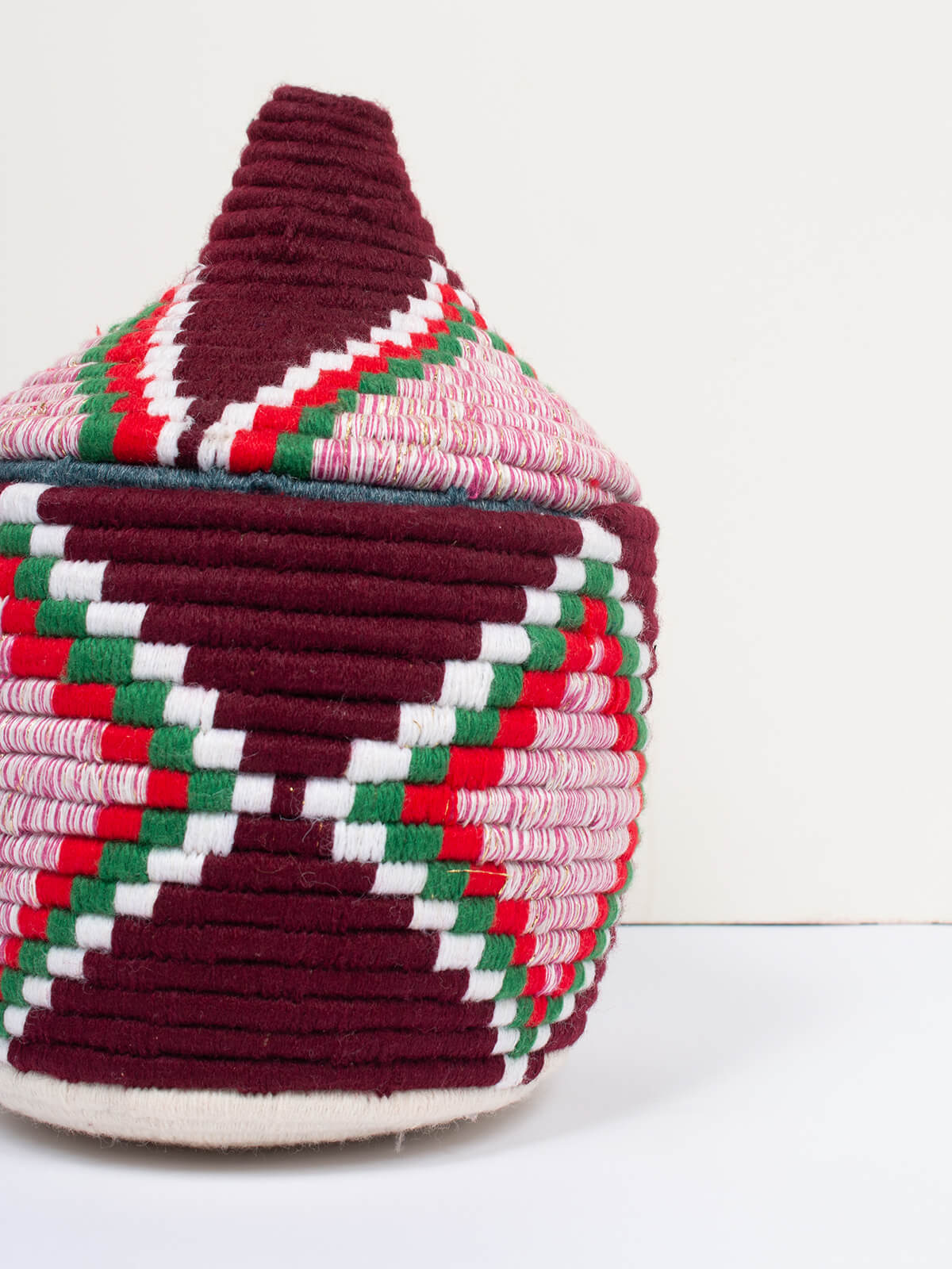 Authentic Moroccan Wool Pot No.325 - Handmade Home Decor for Boho & Farmhouse Style - Perfect for Planters, Storage & Cozy Kitchen Decor