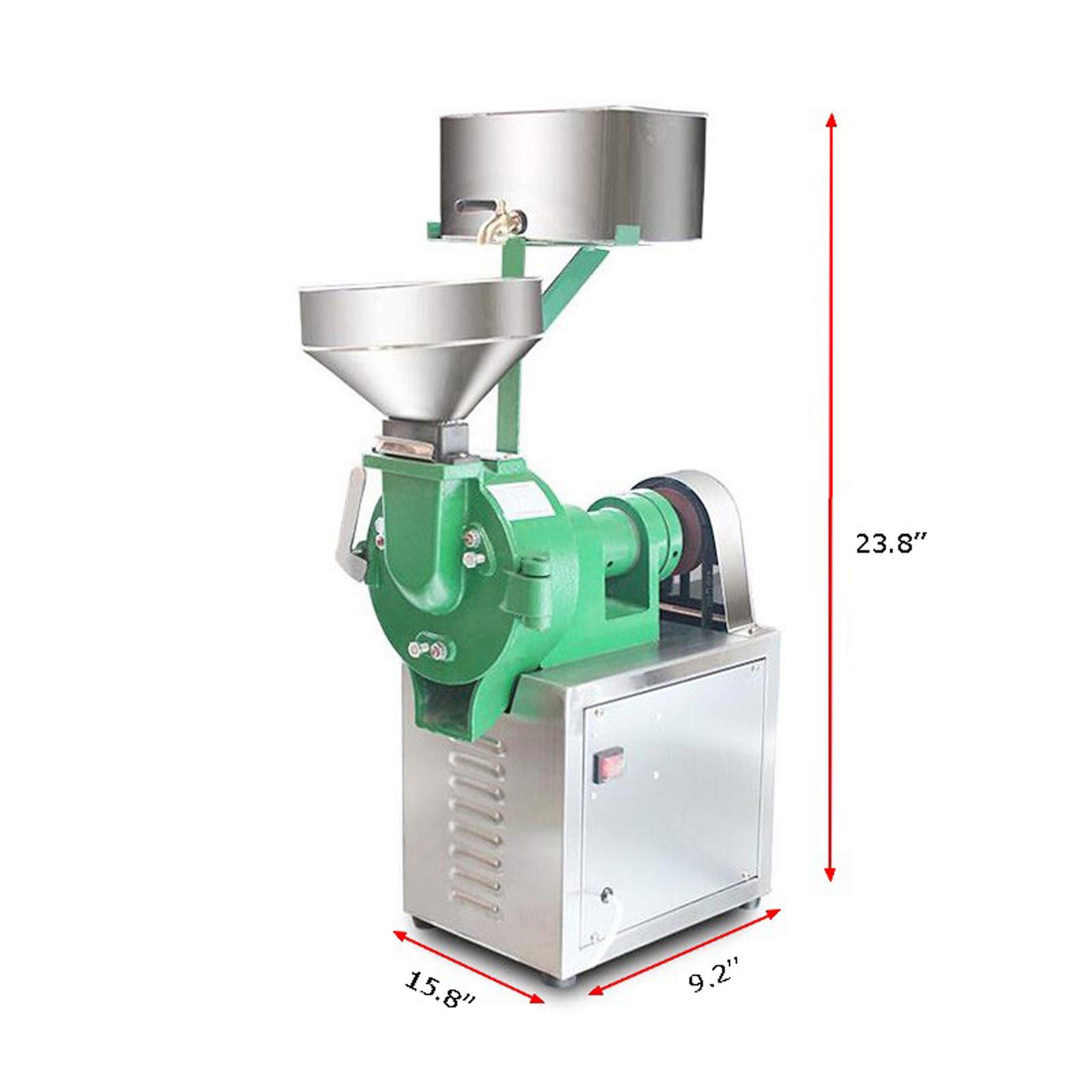 Commercial Electric Grain Grinder 110V - Heavy Duty Corn & Soybean Grinding Machine for Wet/Dry Ingredients - Adjustable Thickness - Perfect for Bakeries, Restaurants & Home Kitchens