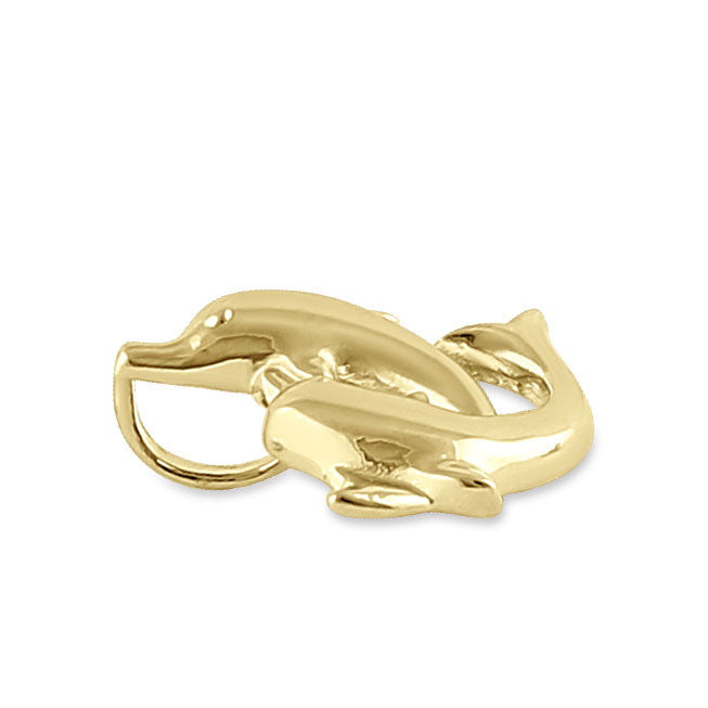14K Yellow Gold Jumping Dolphins Pendant Necklace - Elegant Dolphin Jewelry for Women - Perfect Gift for Birthday, Anniversary & Special Occasions