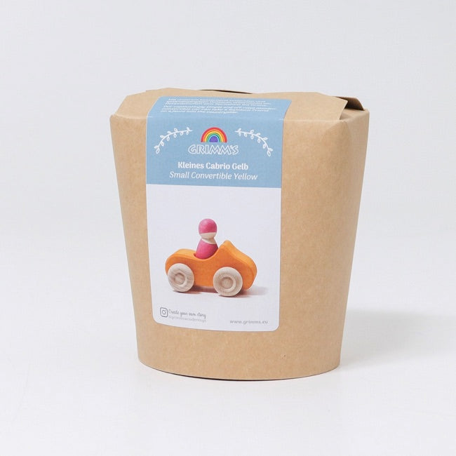Grimm's Small Yellow Convertible Toy Car for Kids - Perfect for Pretend Play, Gift Ideas & Early Childhood Development