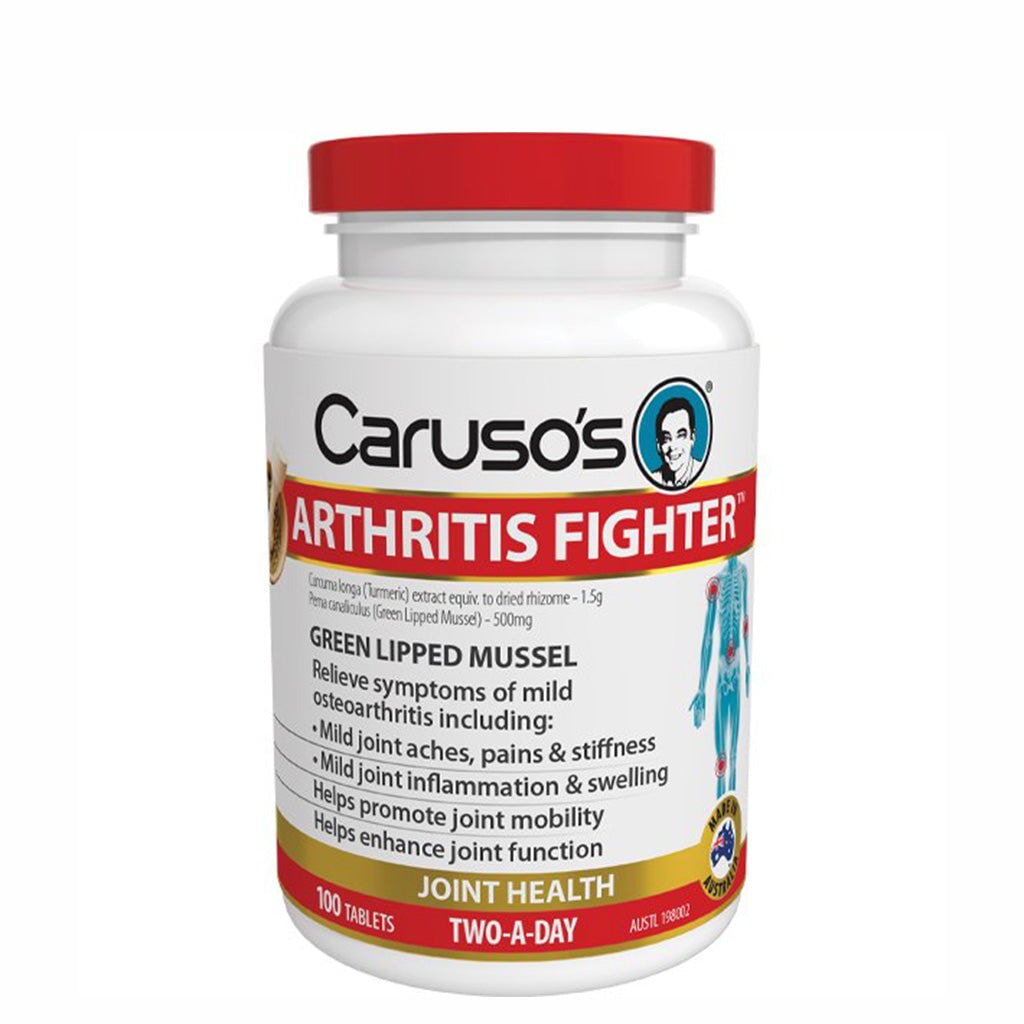 Caruso's Arthritis Fighter - Natural Joint Pain Relief Supplement for Adults - Supports Mobility & Comfort for Active Lifestyles, Workouts & Daily Activities