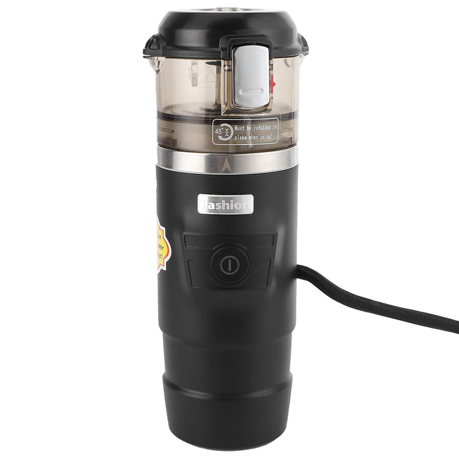 12V Portable Coffee Maker for Car Travel - Compact Electric Coffee Machine with Safety Lock, Black - Perfect for Road Trips, Camping & Outdoor Adventures