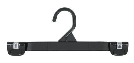 12 Pack Black Plastic Snap Lock Pant Hangers - Space Saving Closet Organizer for Pants, Skirts, and Trousers - Perfect for Home, Office, or Retail Store Organization