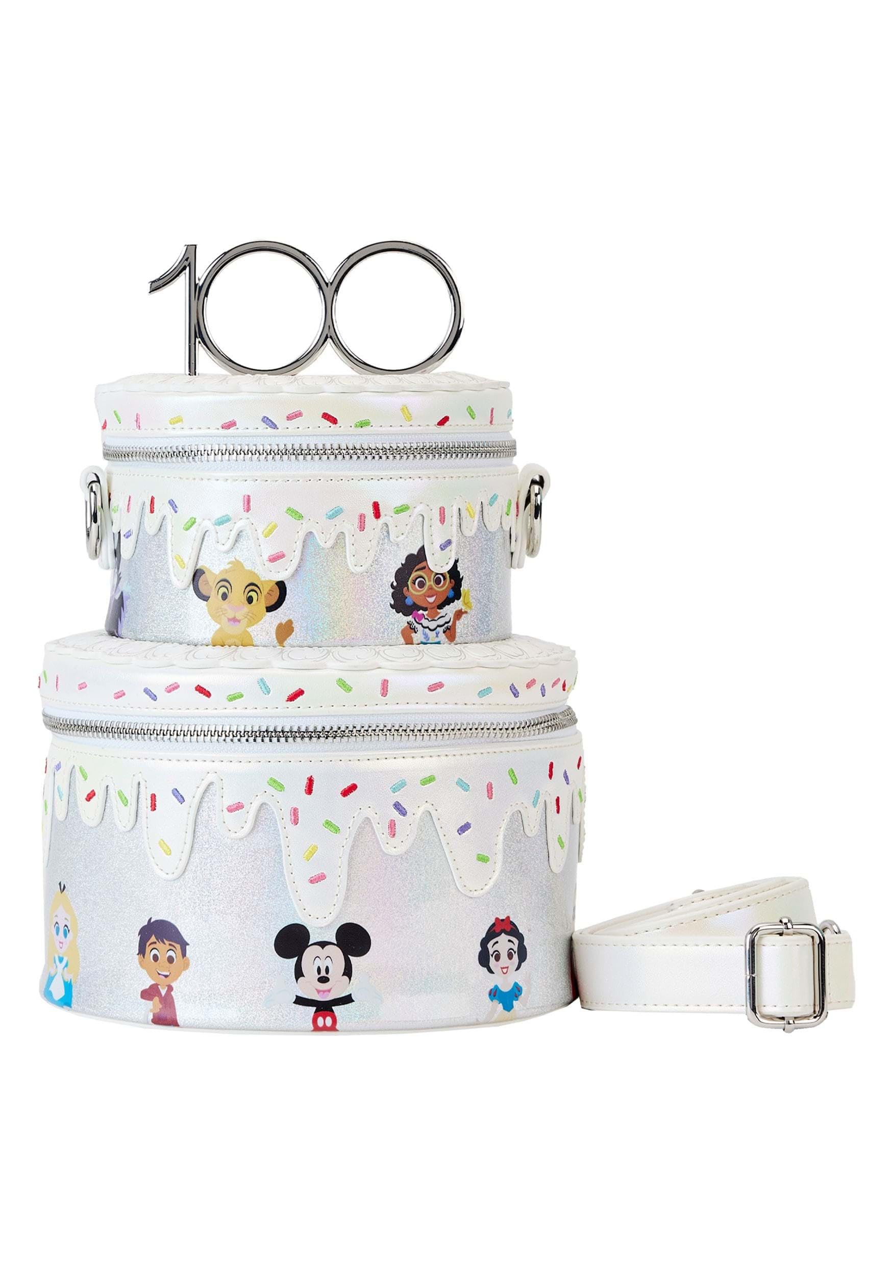 Loungefly Disney 100th Anniversary Celebration Cake Crossbody Bag - Official Disney Collectible Purse for Women | Perfect for Theme Parks, Cosplay & Everyday Use