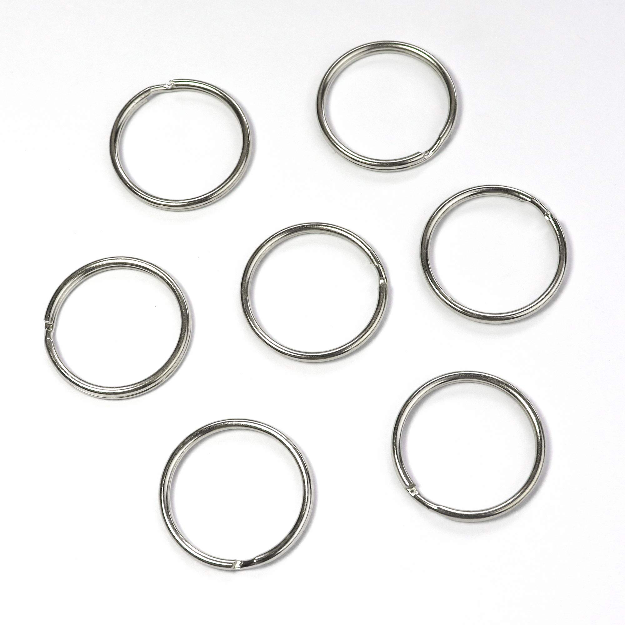 Metal Key Rings Bulk 250pcs - Nickel Plated Split Rings for Keys, Crafts & Lanyards (1 Inch)