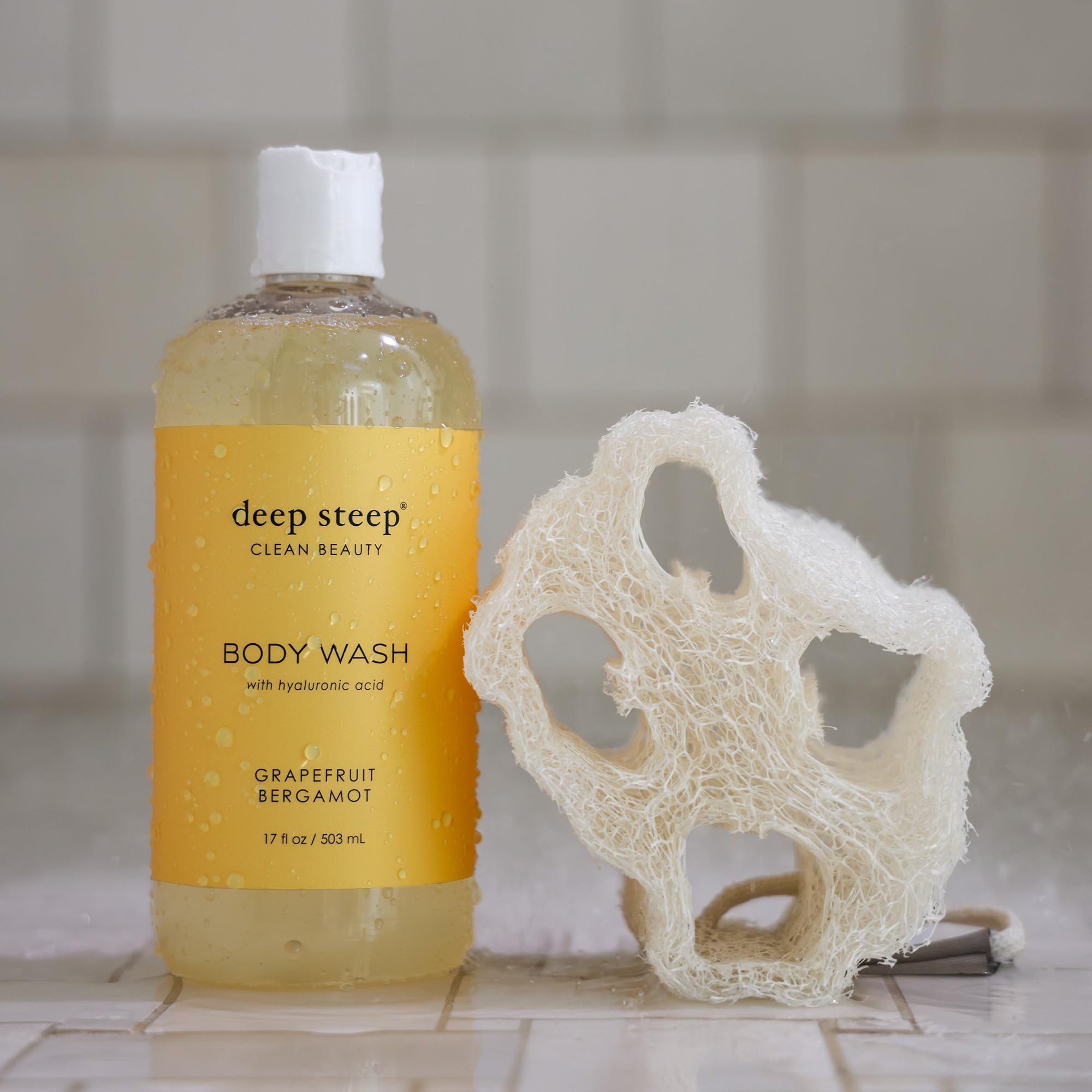 Deep Steep Moisturizing Body Wash - Grapefruit Bergamot Scent, 17 oz | Hydrating & Nourishing Shower Gel for Dry Skin | Perfect for Daily Use & Spa-Like Relaxation at Home