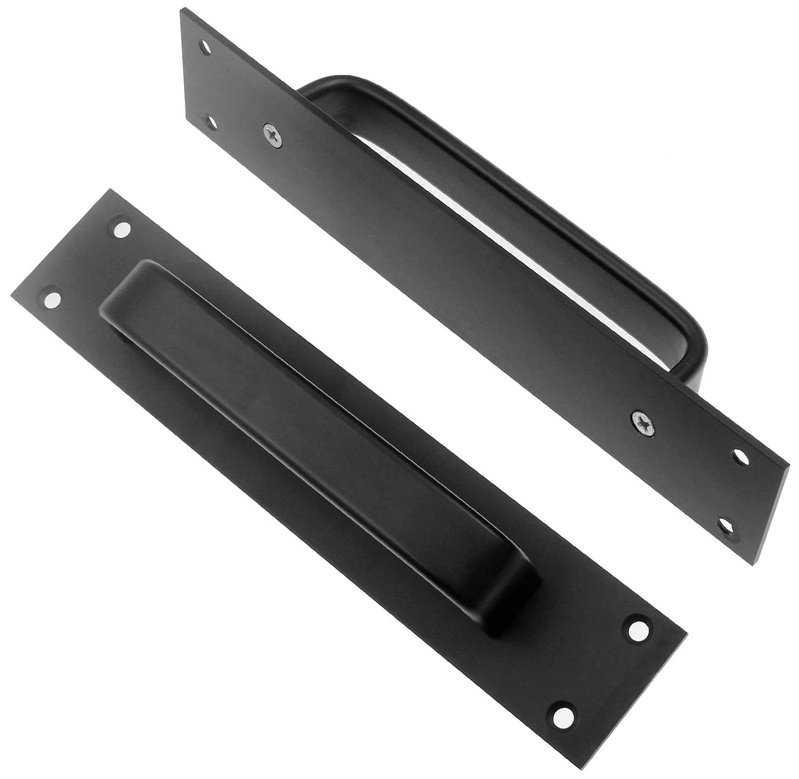 2 Pack Black Aluminum Alloy Sliding Barn Door Handles - 7.9 Inch Rust-Resistant Cabinet & Drawer Pulls for Barn Doors, Gates, Closets, Garage & Shed (Perfect for Farmhouse, Industrial & Rustic Home Decor)
