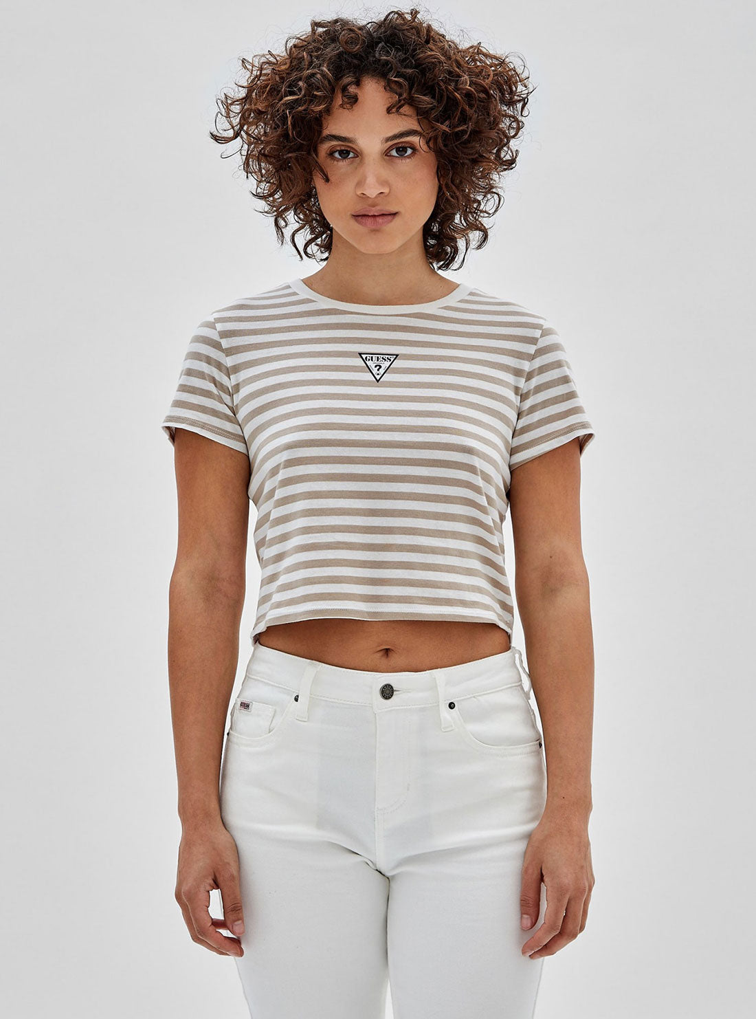 Guess Originals White Multi Clara Striped Baby T-Shirt - Soft Cotton Casual Outfit for Infants & Toddlers - Perfect for Playdates, Family Photos & Everyday Wear
