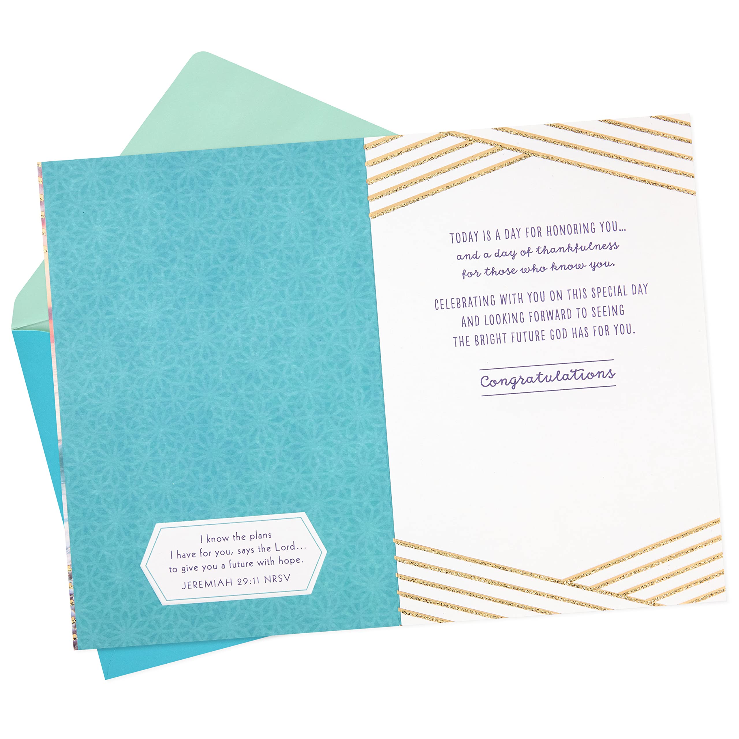 DaySpring Religious Graduation Card with Prayer - Inspirational Christian Graduation Greeting Card for High School & College Graduates - Perfect for Commencement Ceremonies & Graduation Parties