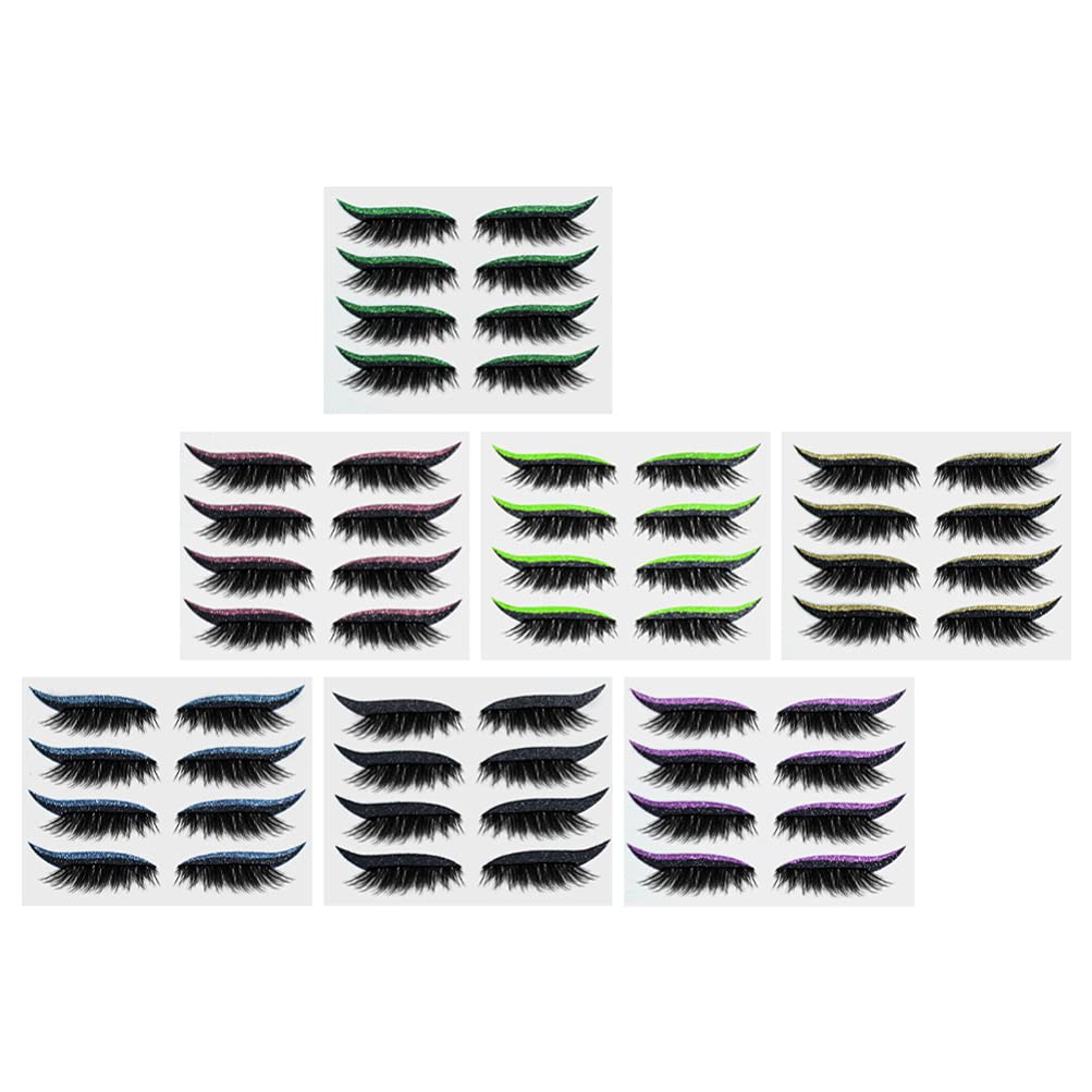 28 Pairs Glitter Eyeliner Stickers - Self-Adhesive Winged Eyeliner & Cat Eye Makeup Stickers - Reusable Eyelash Tape for Dramatic Eye Looks - Perfect for Parties, Halloween, Cosplay and Special Occasions