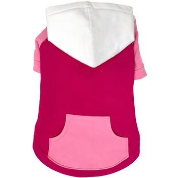 Trendy Color Block Hoodie for Women - Soft Pink on Pink Pullover | Casual Streetwear & Loungewear for Everyday Comfort