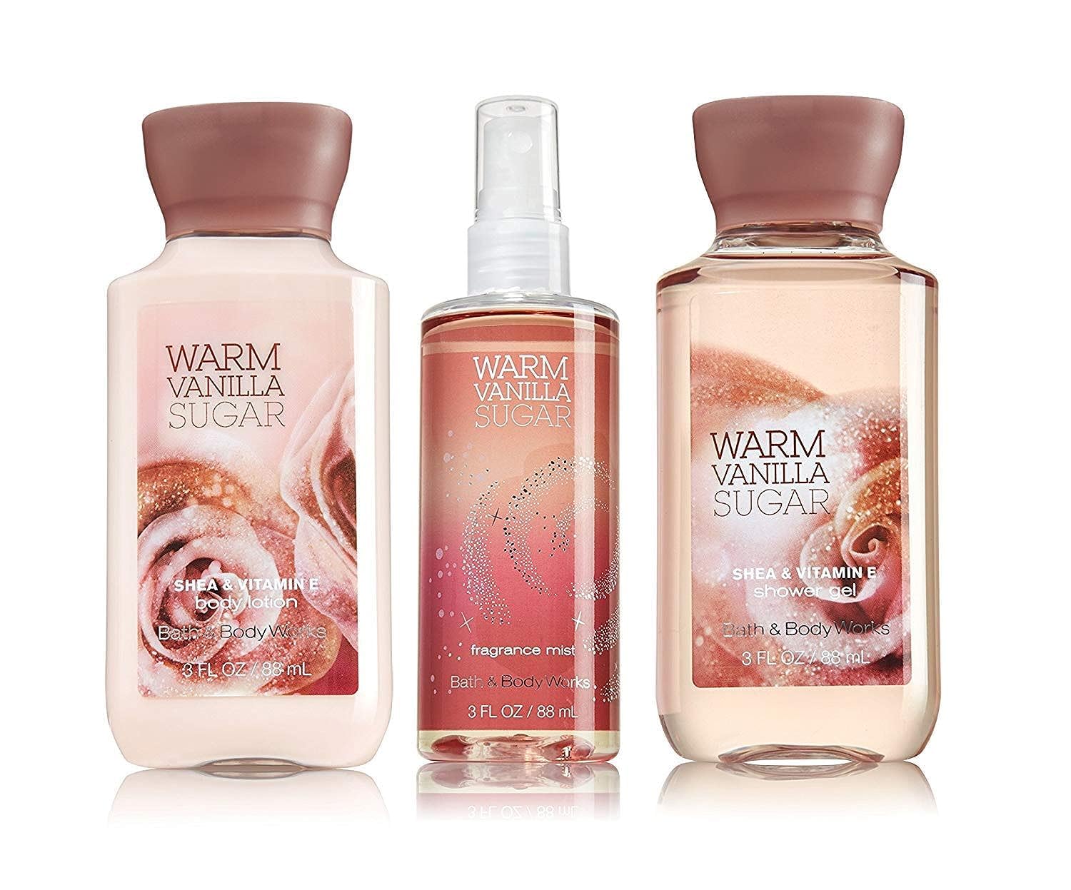 Bath & Body Works Warm Vanilla Sugar Mini Gift Set - Shower Gel, Body Lotion & Fragrance Mist | Travel Size Toiletries for Women, Perfect for Gifts & Vacation Essentials