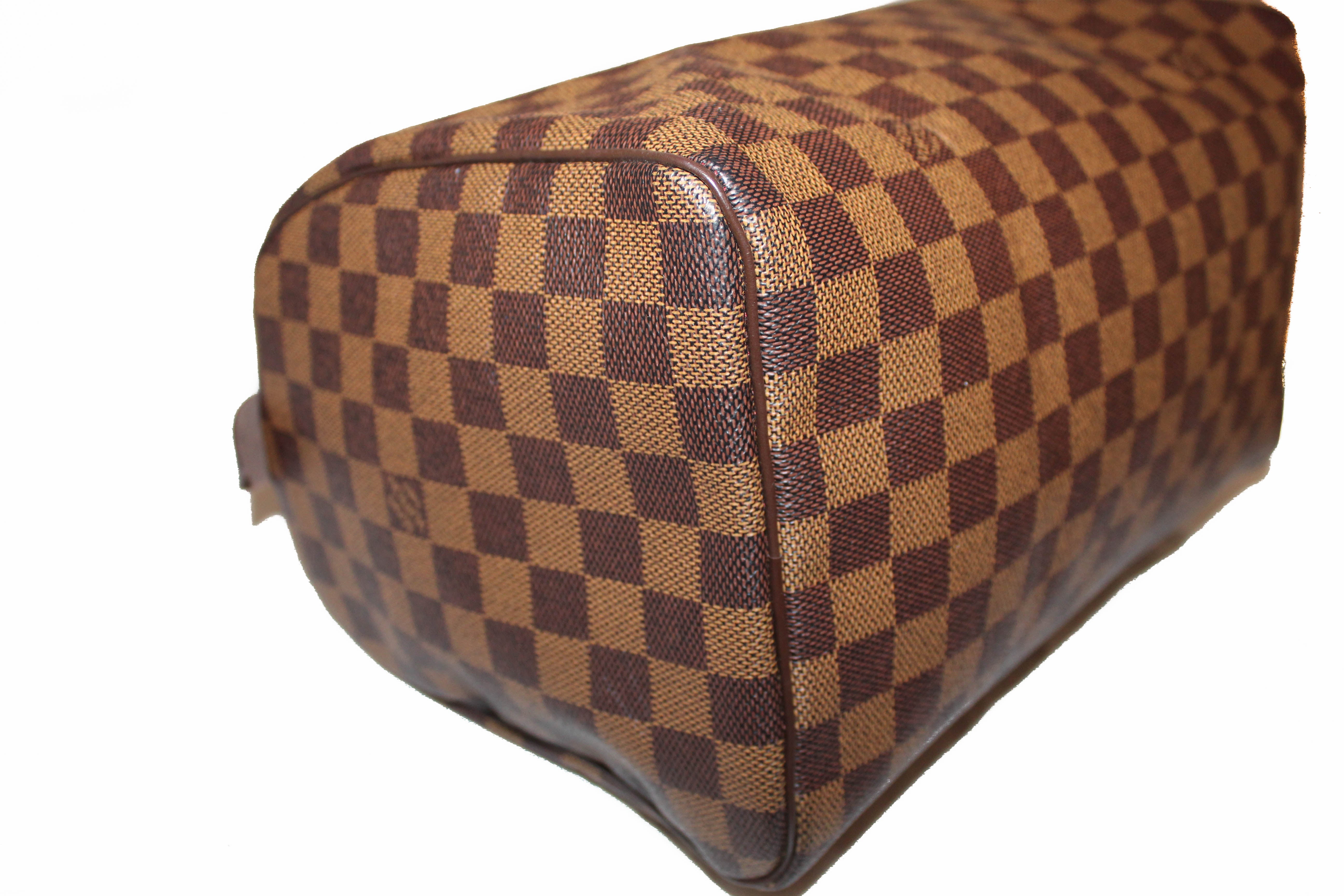 Authentic Louis Vuitton Damier Ebene Canvas Speedy 30 Handbag for Women - Luxury Designer Shoulder Bag & Everyday Purse - Perfect for Work, Travel & Shopping