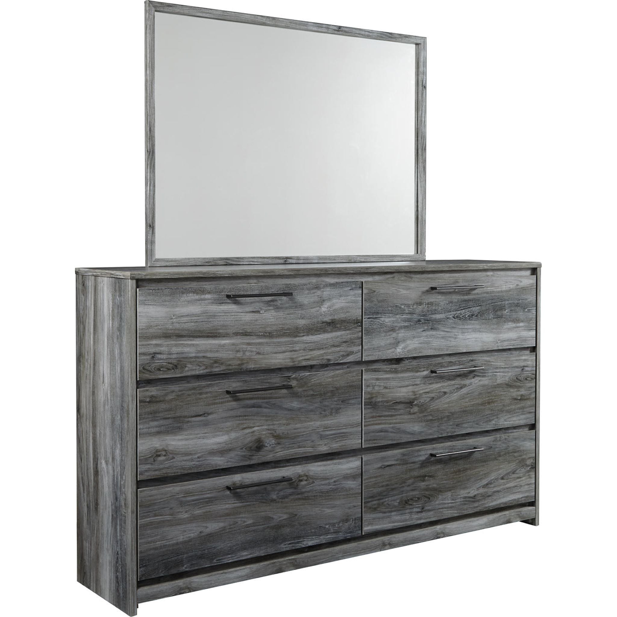 Baystorm 6-Piece Queen Size Bedroom Set with Upholstered Panel Headboard - Modern Gray Bed Frame, Nightstands & Dresser for Master Bedroom Decor
