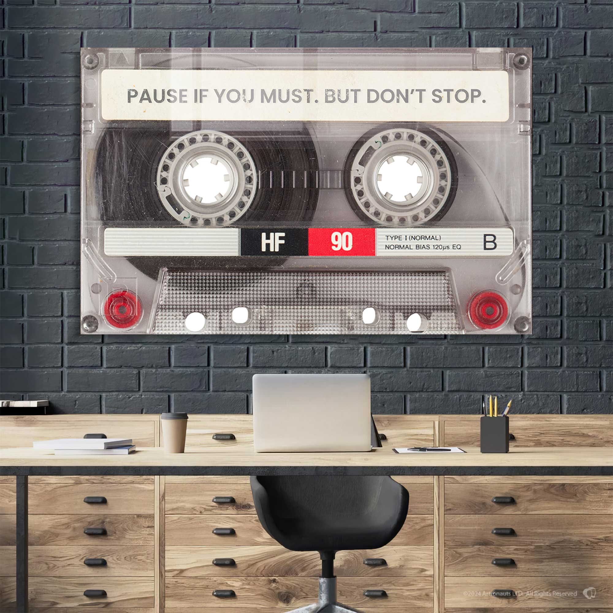 Pause If You Must Tempered Glass Wall Art - Elegant Home Decor for Living Room, Bedroom & Office