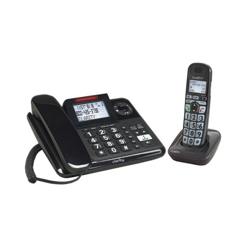 Clarity 53727.000 Amplified Corded/Cordless Phone System with Digital Answering Machine - HD Sound for Hearing Impaired & Seniors - Home & Office Use