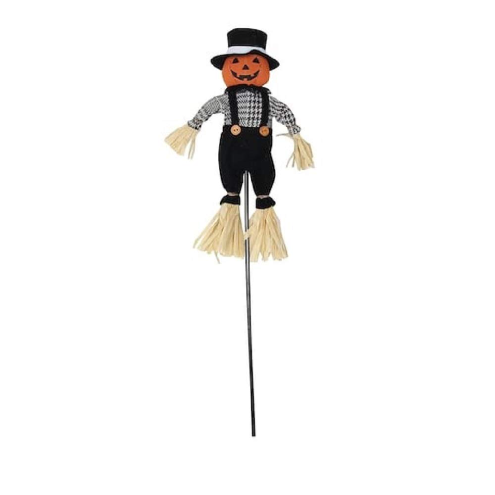 HRU Jack-O'-Lantern Thanksgiving Scarecrow Pick - Fall Harvest Decor for Home, Porch, and Table Centerpiece | Seasonal Autumn Decoration for Halloween and Thanksgiving