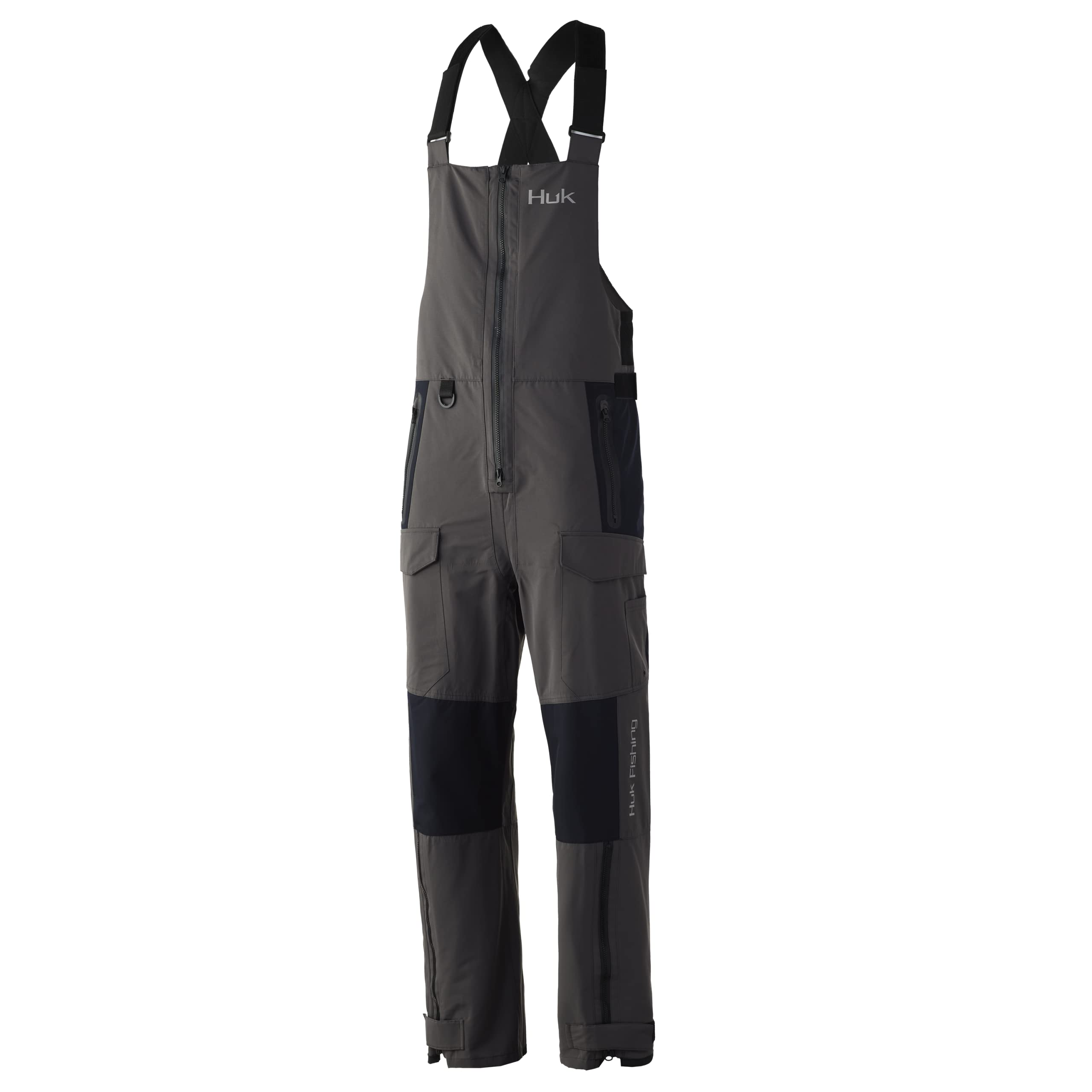 HUK Men's Tournament Bib - Windproof & Waterproof Fishing Bib Pants for Cold Weather Fishing & Outdoor Activities