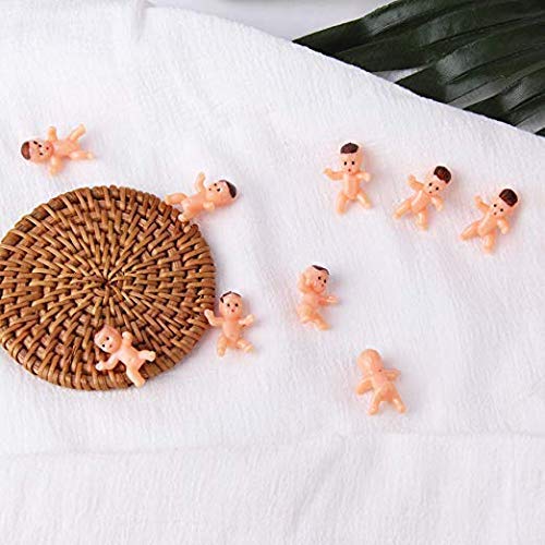 Golden Pearl 60pcs Mini Plastic Babies for Baby Shower Games, Ice Cube Party Favors, Gender Reveal Decorations & Newborn Toys - Perfect for Baby Shower Activities, Party Decor & Kids Playtime