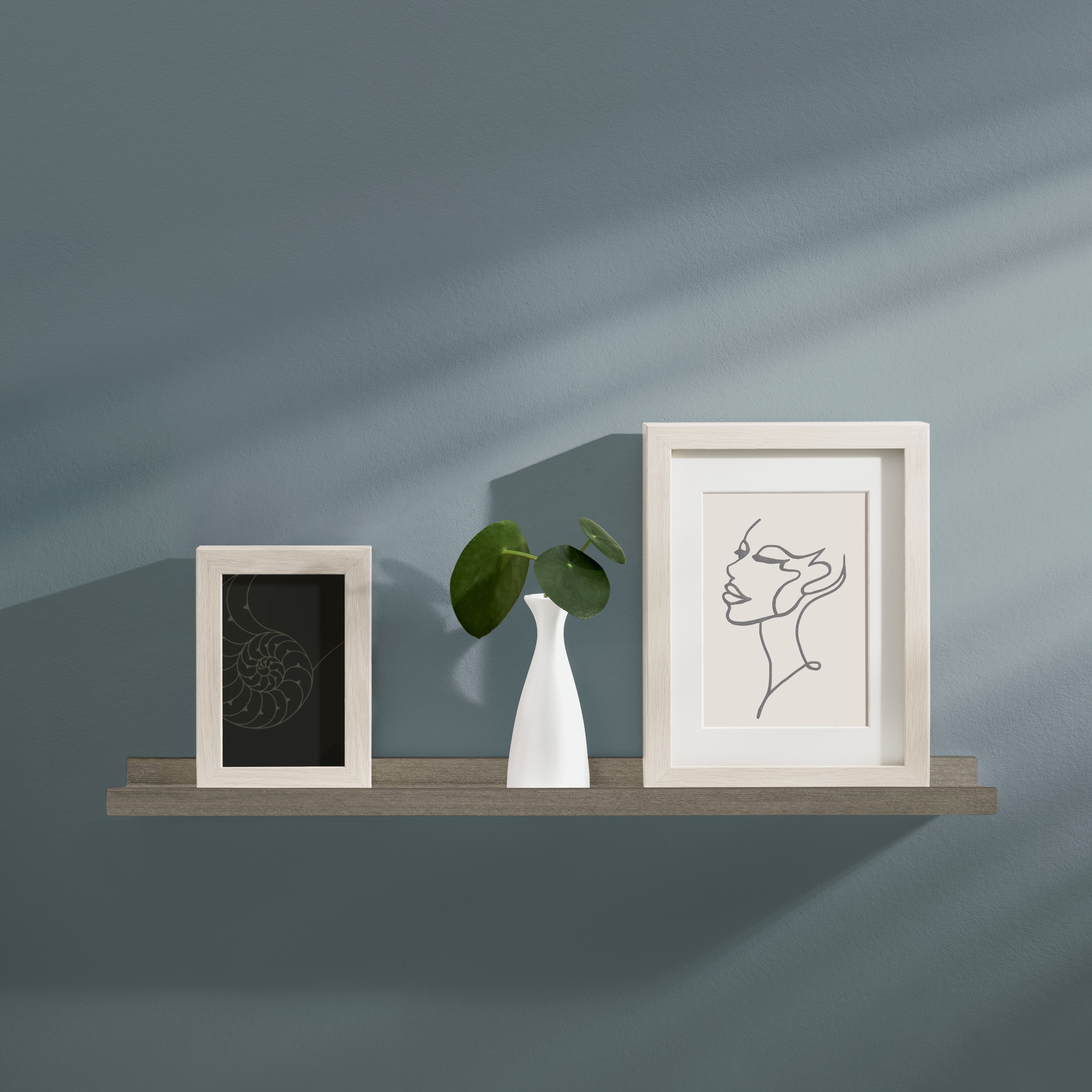 Decorative Picture Ledge Shelf - Floating Wall Shelf for Displaying Photos, Art & Collectibles - Perfect for Living Room, Bedroom & Office Decor