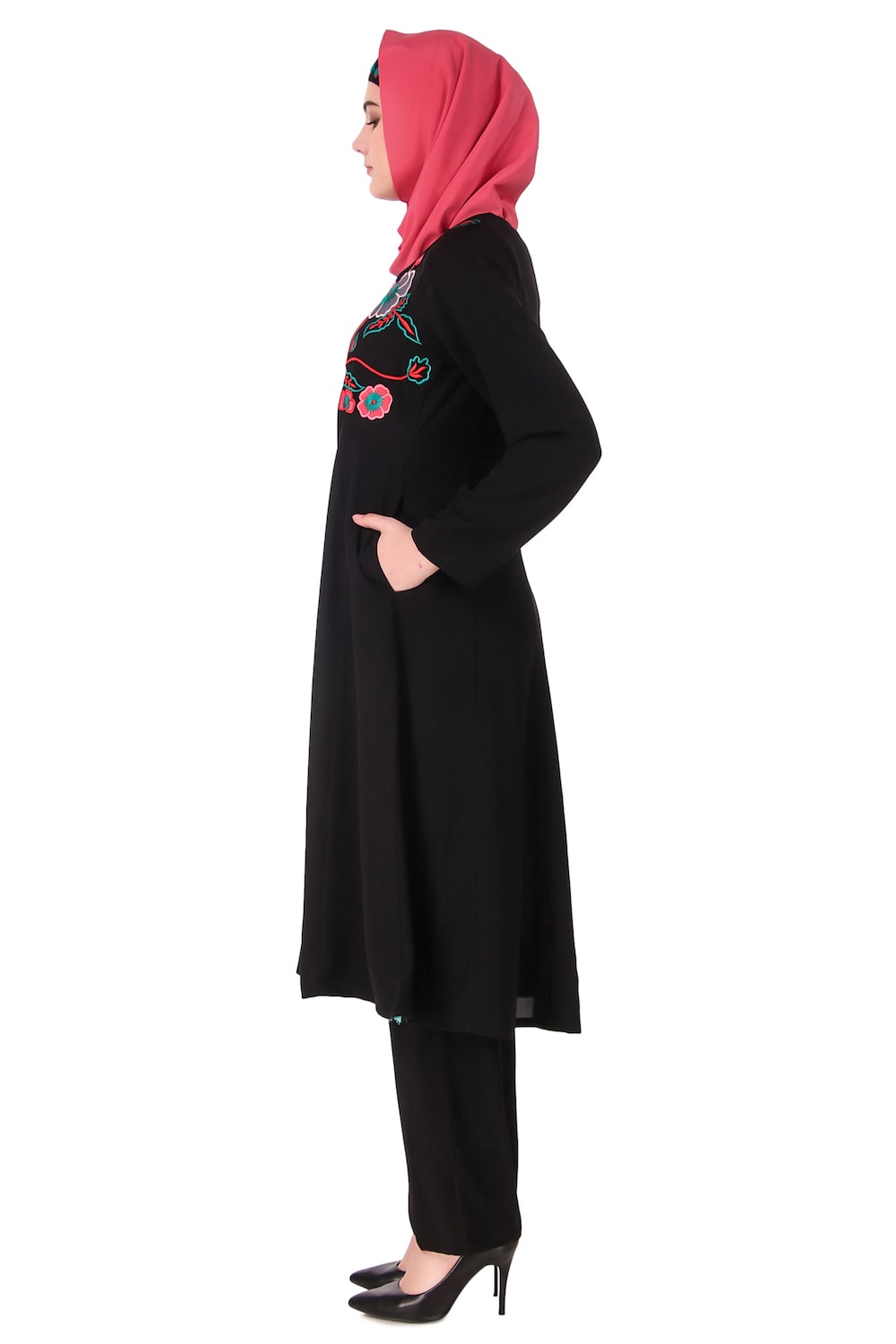 Floral Patchwork Semi Circular Salwar Kameez - Traditional Indian Ethnic Dress for Women | Perfect for Weddings, Festivals & Special Occasions
