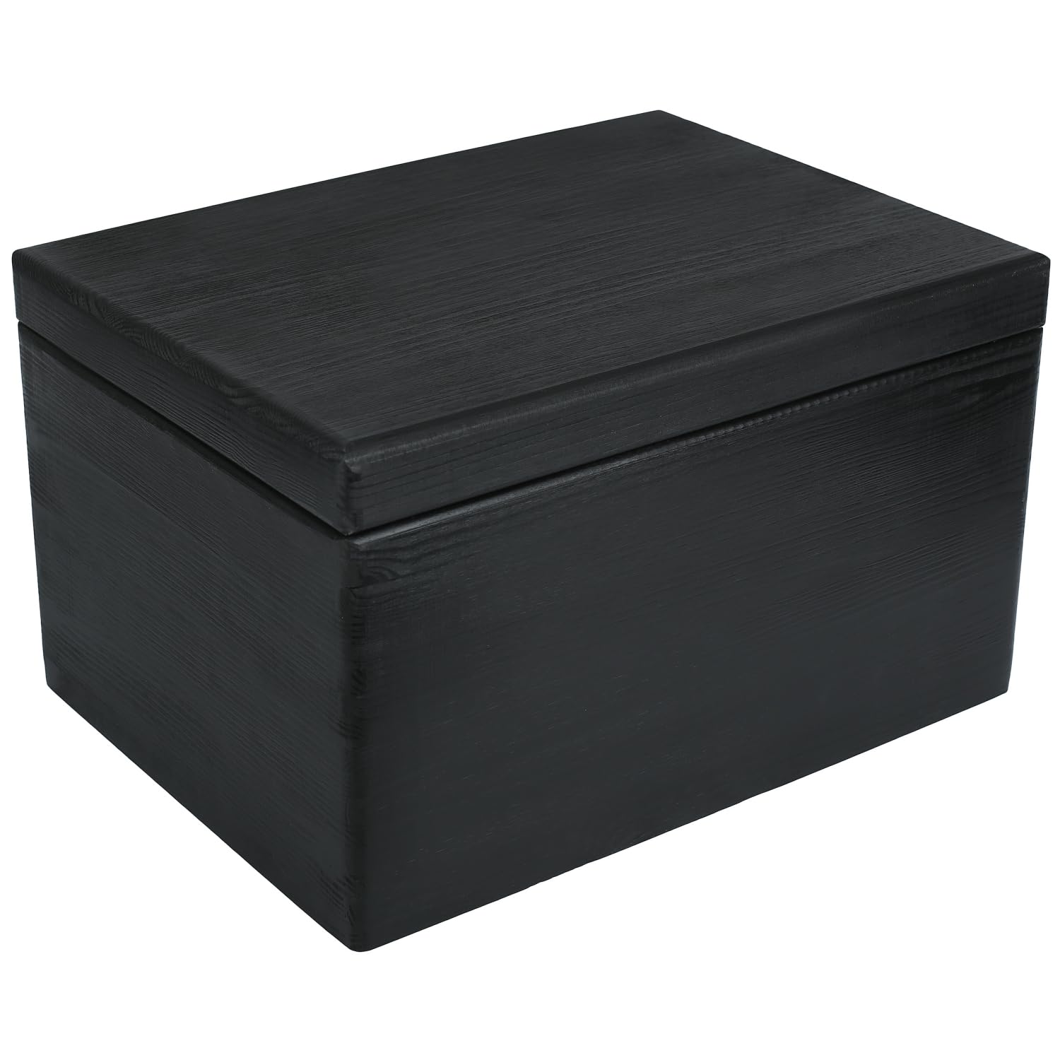 Premium Large Black Wooden Storage Box with Hinged Lid - 15.8 x 11.8 x 9.44 Inches (+-0.5) - Organizer for Tools, Dog Toys, Shoes, Clothes, Kitchen Items & Documents - Handcrafted Wooden Keepsake Chest - Perfect for Home Organization, Gift Wrapping & Decorative Storage