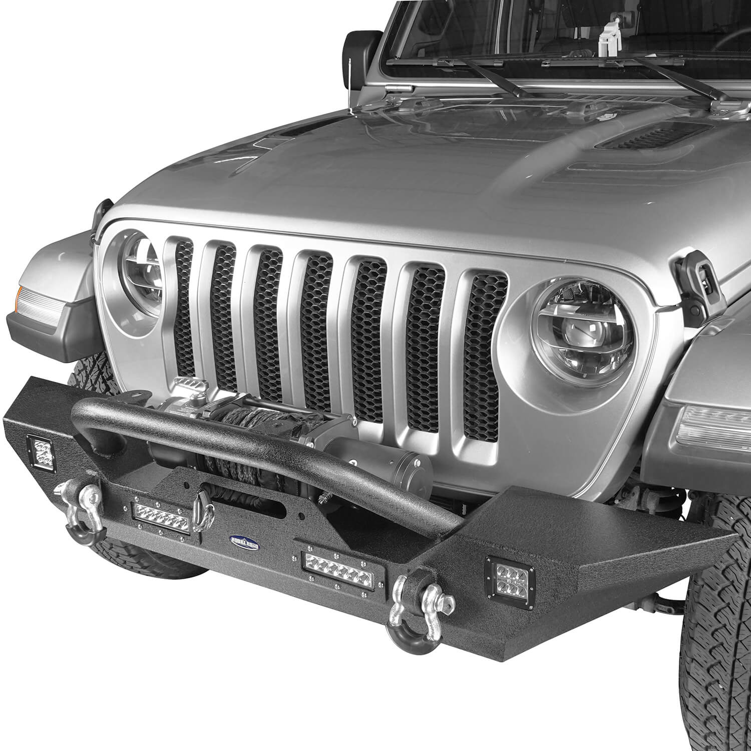 Jeep Wrangler JL 4 Door (2018-2024) Mid Width Front Bumper & Side Steps - Heavy Duty Off-Road Protection for Adventure & Daily Driving - U-Box Design