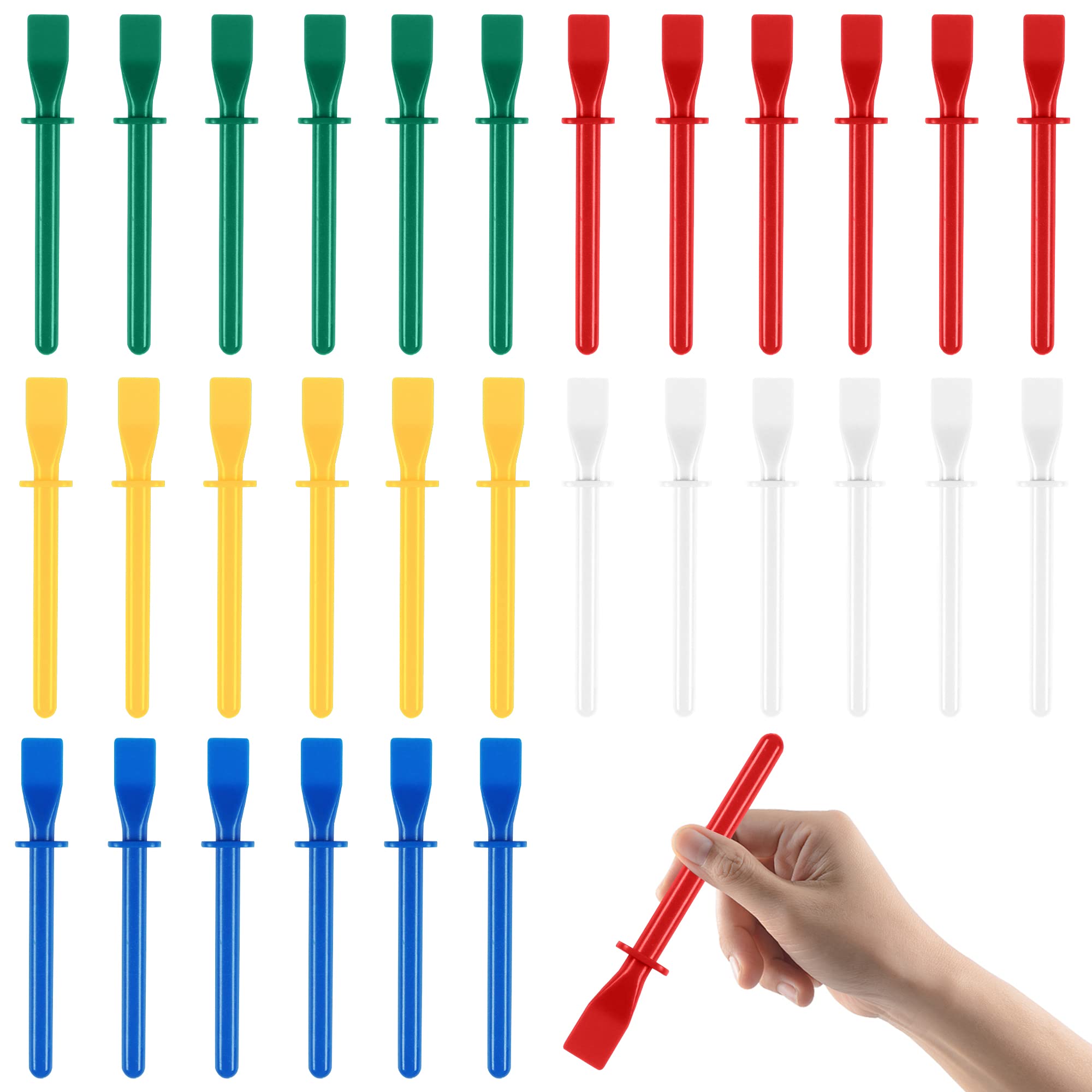 30Pcs Colored Polypropylene Glue Spreaders - Easy Clean DIY Glue Applicator Sticks for Handmade Crafts, Leather Art, Painting & Scraping - Perfect for DIY Projects, School Arts & Home Decor