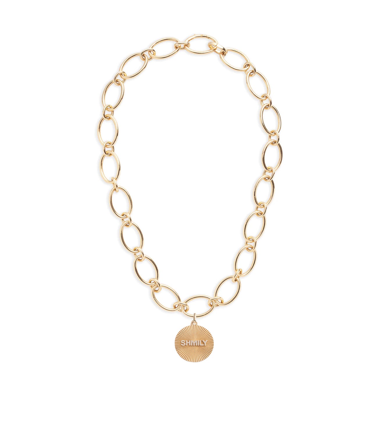 Custom Engraved Oval Link Chain Necklace - Personalized Love Token Jewelry for Anniversary, Valentine's Day & Romantic Gifts | Dainty Pendant Necklace for Women