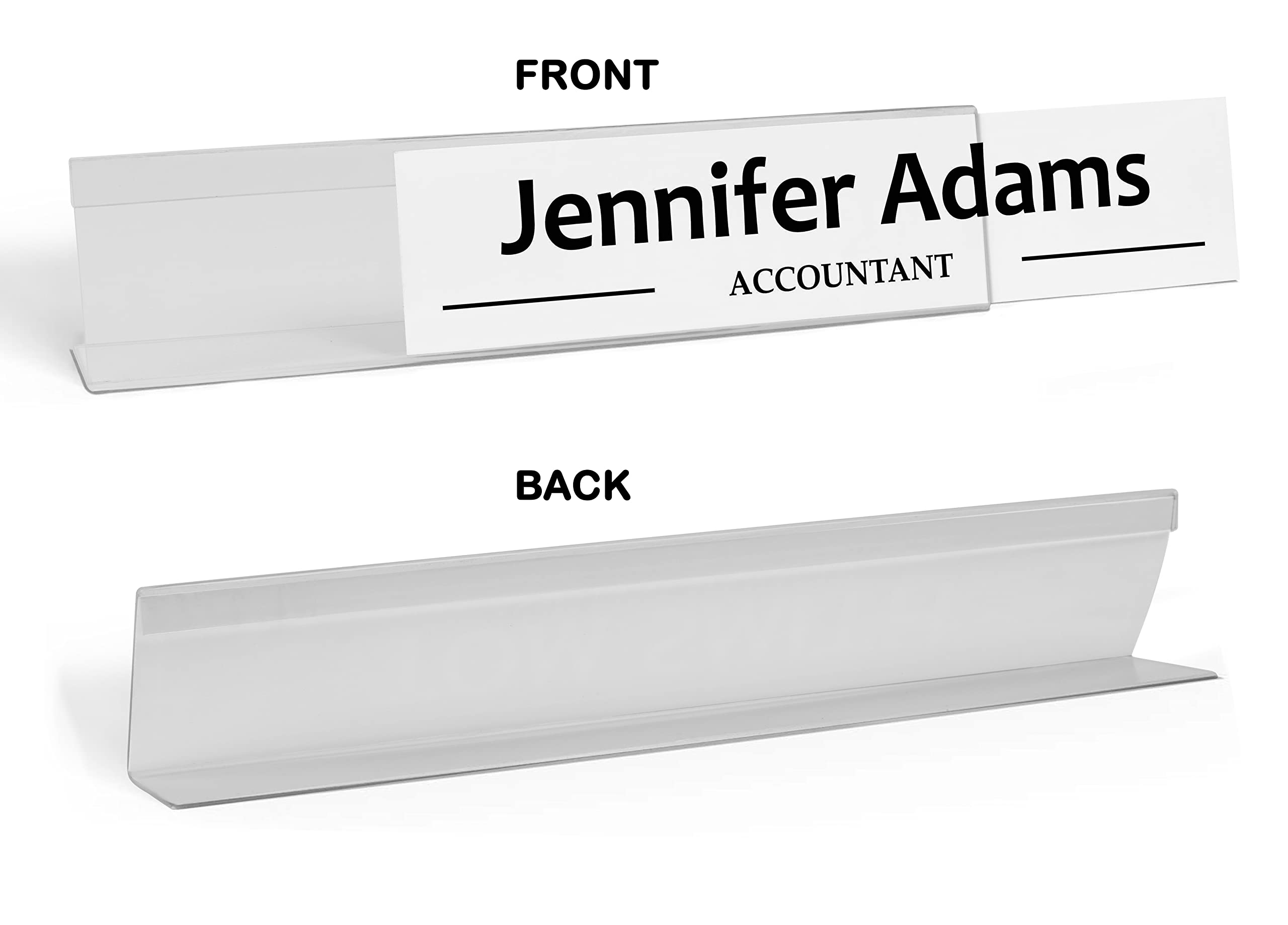 Personalized Acrylic Desk Name Plate - Custom Office Name Sign 2x10 Inches - Elegant & Classic Desk Accessory for Professional Workspaces, Home Offices & Corporate Gifts