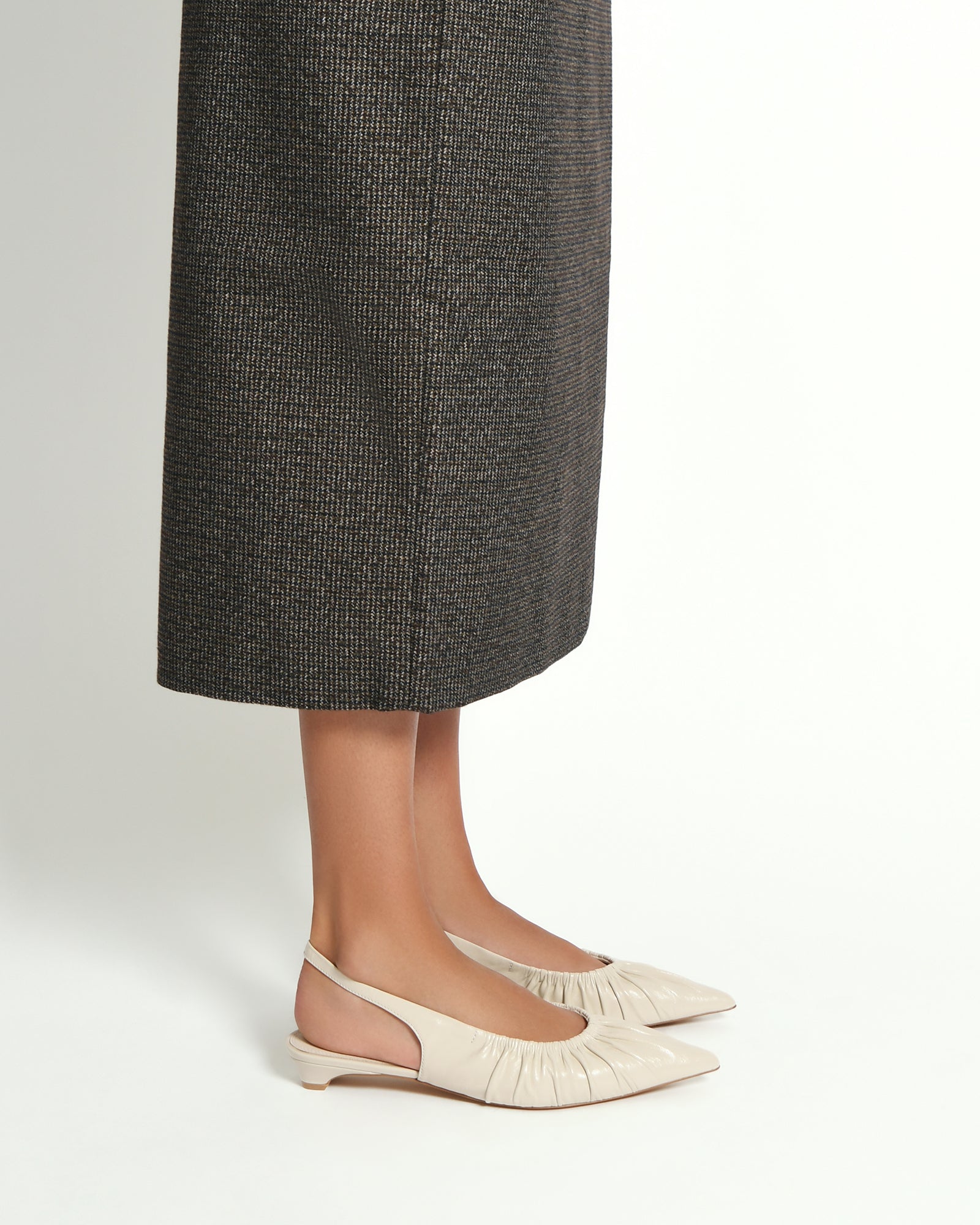 Adaline Women's Leather Dress Flats in Off White - Comfortable & Stylish Shoes for Work, Office, and Casual Wear