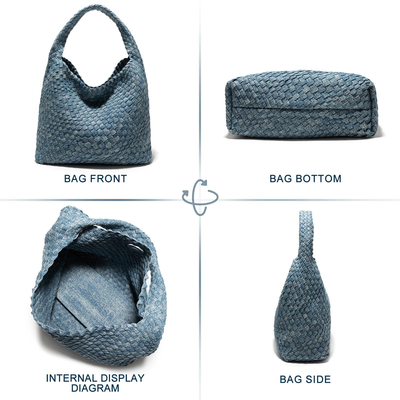 Eco-Friendly Woven Vegan Leather Tote Bag for Women - Stylish Shoulder & Top-Handle Purse - Perfect for Work, Travel & Shopping