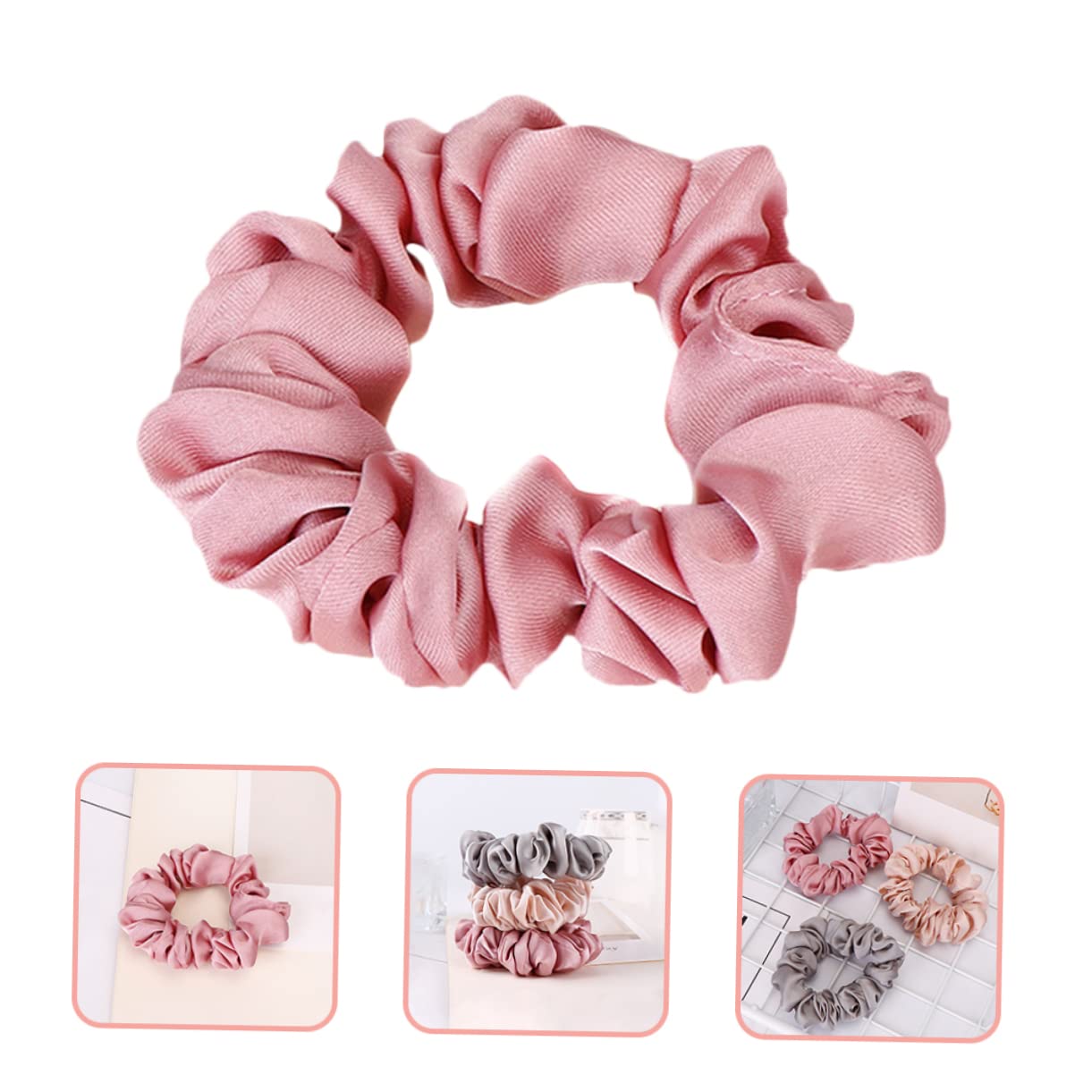FOMIYES Silk Hair Ties Set - 4 Ponytail Holders for Thick Hair | Women's Hair Accessories for Work & Gym