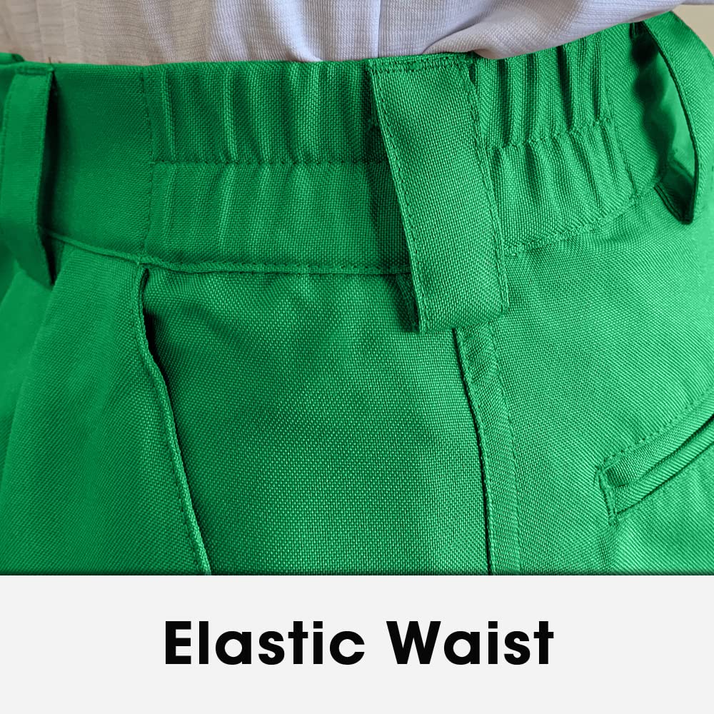Premium Lime Green Microfiber Golf Pants for Men - Breathable Stretch Performance Trousers - Perfect for Golf, Tennis & Casual Wear