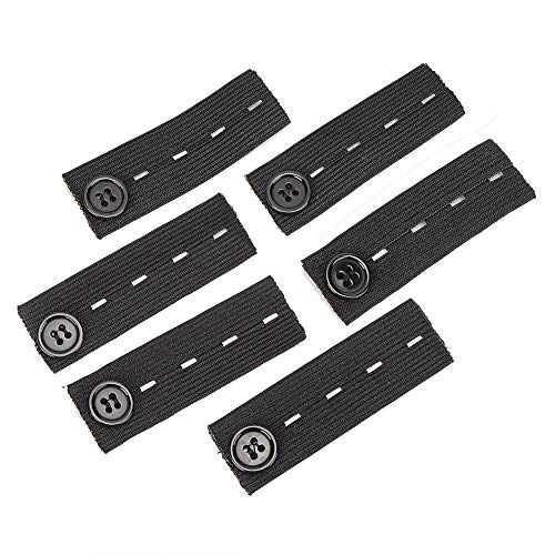 6PCS Maternity Pants Extender - Adjustable Pregnancy Waistband Belly Belt Button Extender for Comfortable Fit (Black) | Perfect for Maternity Jeans, Work Pants & Everyday Wear During Pregnancy