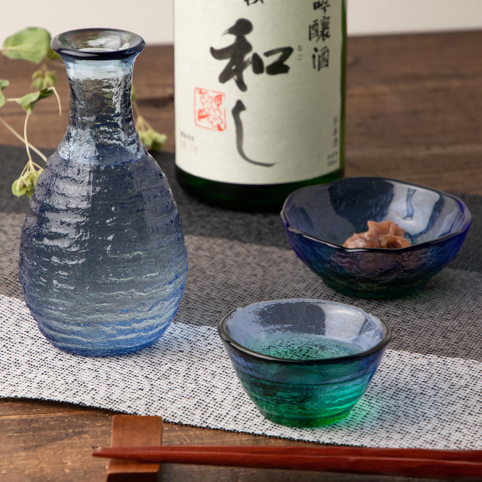 Premium Japanese Sake Cup - Toyo Sasaki Glass WA54CB/EG Clear Gui Cup 1.4 fl oz (40ml) Coral Sea Design - Authentic Handcrafted in Japan - Perfect for Sake Tasting, Japanese Tea Ceremonies & Elegant Dinner Parties