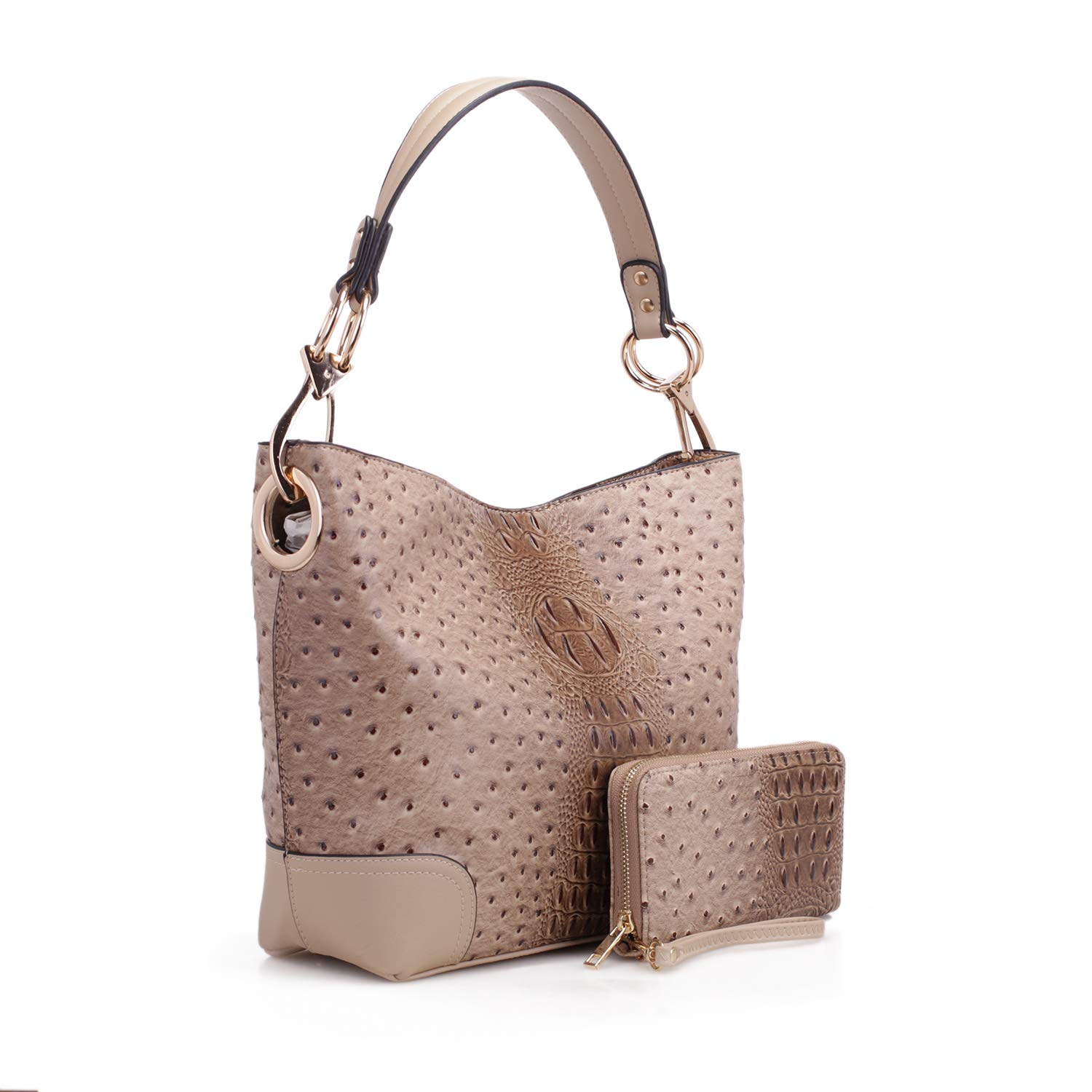 MKF Women's PU Leather Hobo Bag & Wristlet Wallet Set - Designer Shoulder Handbag Purse for Ladies - Perfect for Work, Travel and Everyday Fashion Accessories