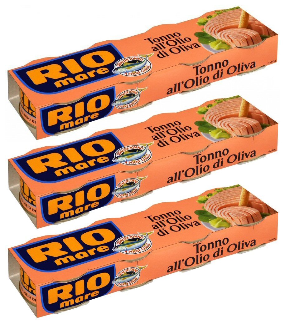 Rio Mare Premium Yellowfin Tuna in Olive Oil - Pack of 12 Cans (80g/2.82oz Each, 960g/33.86oz Total) | Italian Imported Tuna Fish for Salads, Sandwiches & Healthy Meals