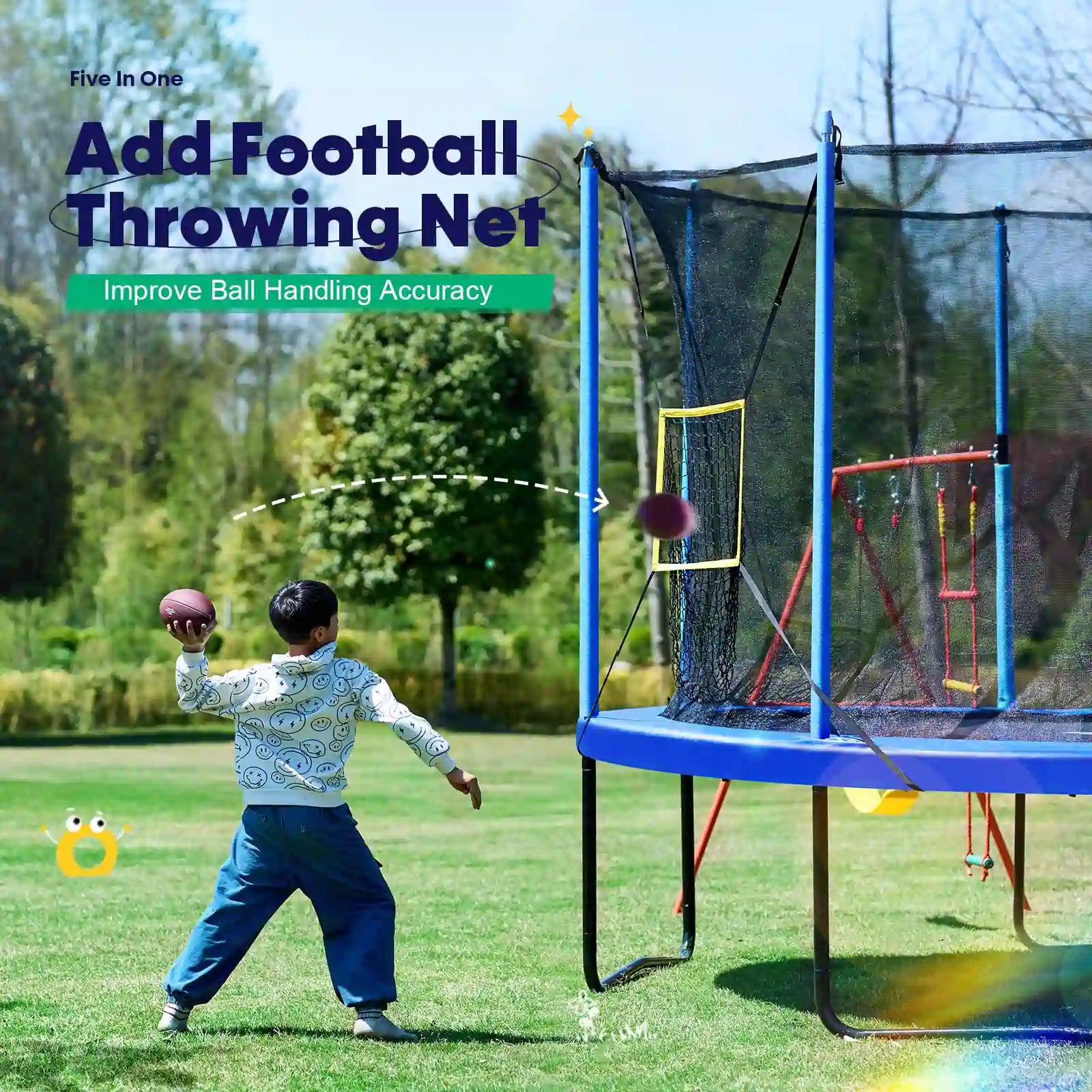 Ultimate 5-in-1 Backyard Trampoline Set - 12FT with 1200LBS Weight Capacity | Outdoor Adventure Park for Kids & Family | Perfect for Backyard Fun, Exercise & Birthday Parties