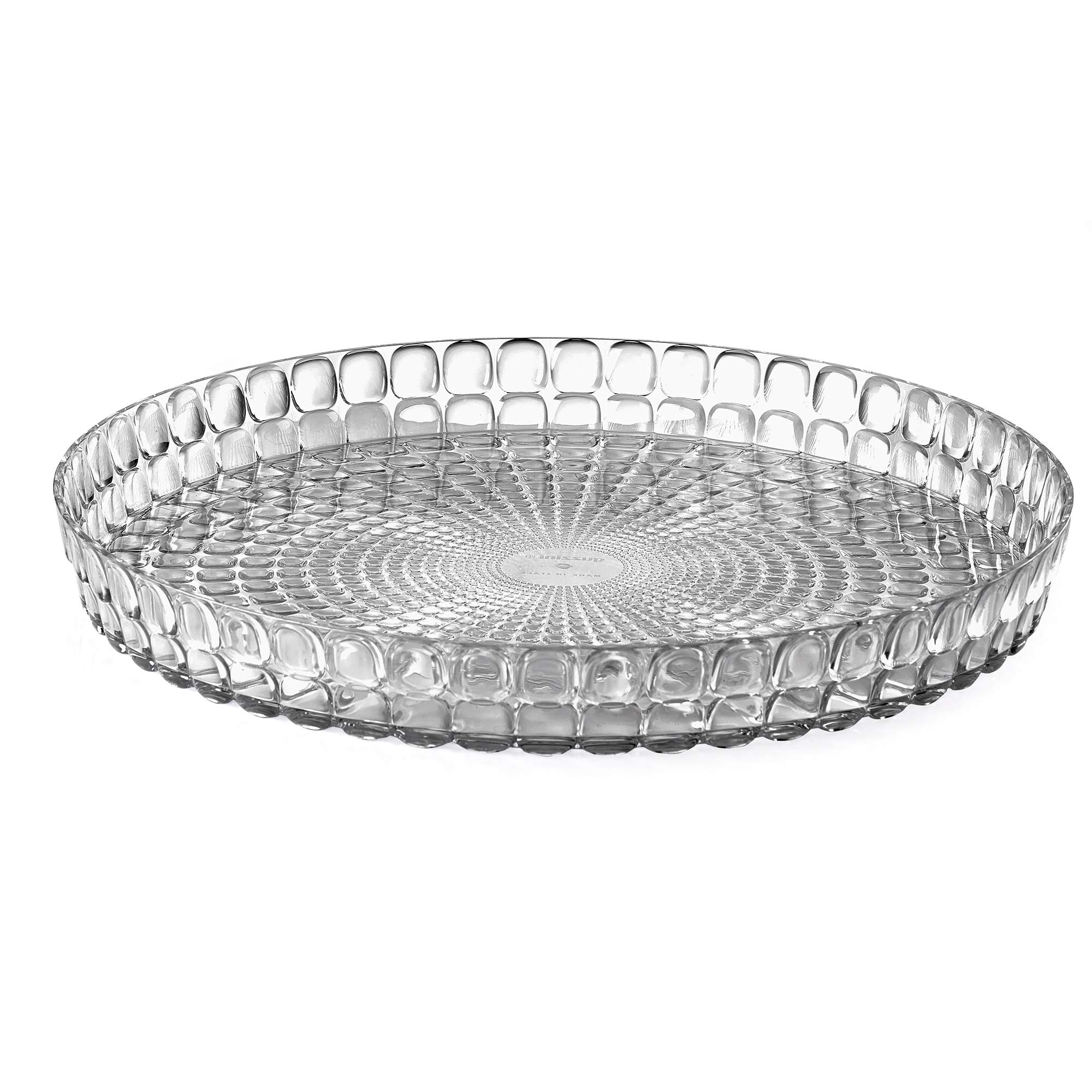 Guzzini Round Resin Serving Tray in Grey - 12