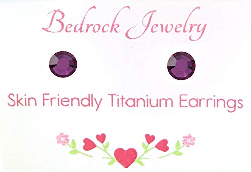 4.5mm Titanium Stud Earrings for Sensitive Ears - Hypoallergenic Crystals for Daily Wear