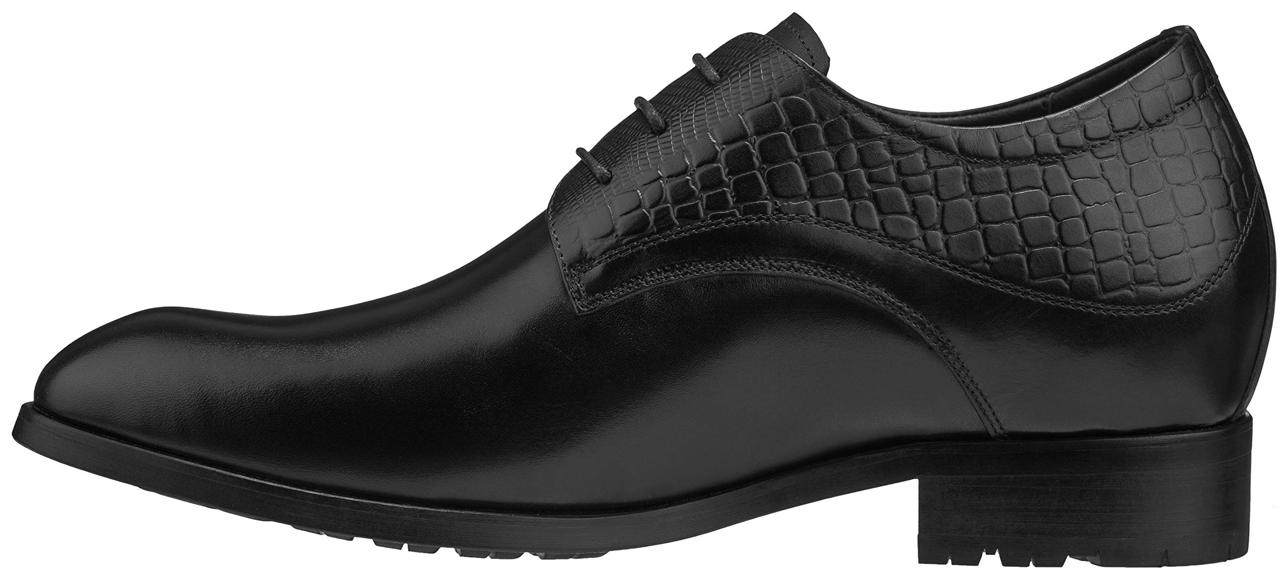CALTO Men's 3 Inch Height Increase Elevator Dress Shoes - Pointed Toe Formal Shoes for Business, Dating & Special Occasions